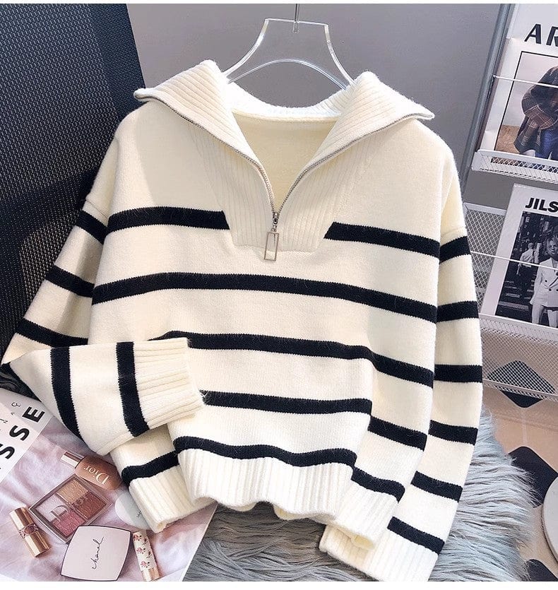 EP | Zip Pull-over rayé en tricot