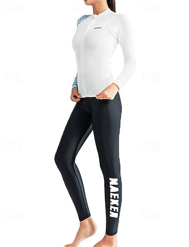 2 Piece Rash Guard Swimsuit Pants Surfing Shirt Stripes Upf50+ Breathable Long Sleeve Diving Suit Surfing Canoeing Snorkeling Winter
