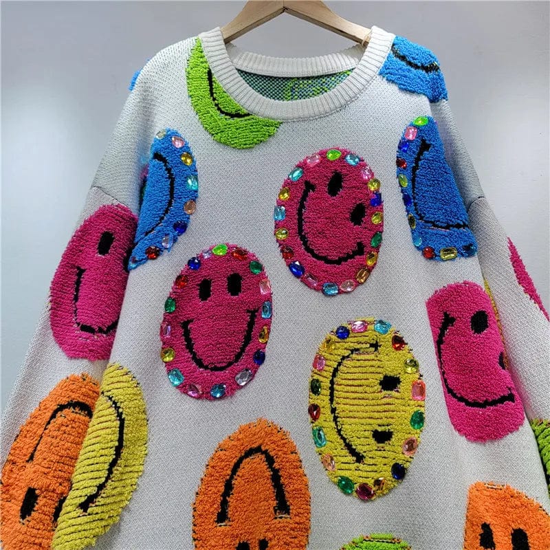 EP | pull-over tricoté avec broderie cartoon, pull-over à la mode