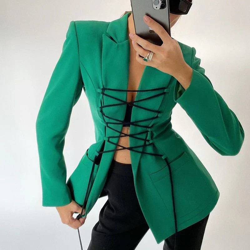 EP | dentelle blazer poches manches veste fine