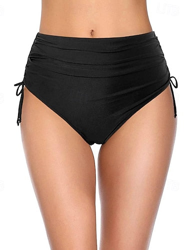 Swimwear 2 Piece Cheeky Swimsuit Drawstring Vacation Beach Wear Color Sleeveless Bathing Suits