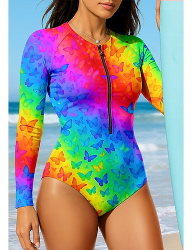 Regular Rash Guard Gradient Abstract Upf50+ Quick Dry Lightweight Long Sleeve Bodysuit Swim Shirt Surfing Canoeing Beach Summer