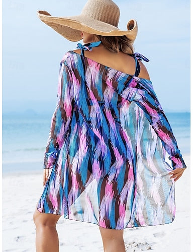 Bikini 3 Piece Swimsuit Shorts Slim Backless Vacation Beach Wear Color Block V Neck Sleeveless Bathing Suits