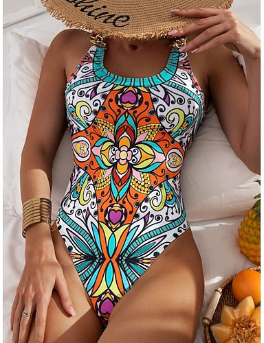 One Piece Swimsuit Slimming Monokini Tummy Control High Waist Slim Backless Vacation Beach Wear U Neck Sleeveless Bathing Suits